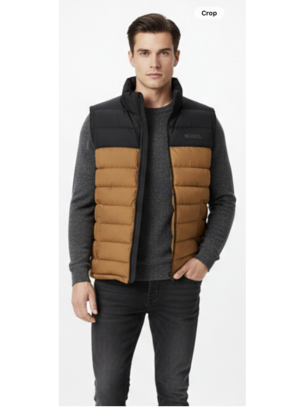 NWT Mountain Warehouse Mens Puffer Vest M Colorblock Gorpcore Isotherm Brown